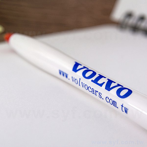 廣告環保筆-塑膠曲線筆管造型禮品-單色原子筆-採購客製印刷贈品筆-8560-4